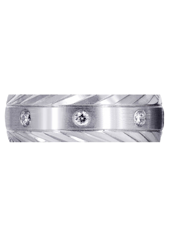 Diamond Mens Wedding Band | 0.4 Carats | Satin Finish (Edgar)