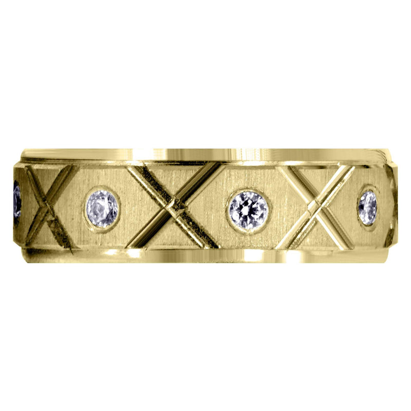 Yellow Gold Classic Diamond Mens Wedding Band | 0.4 Carats (Cristian)