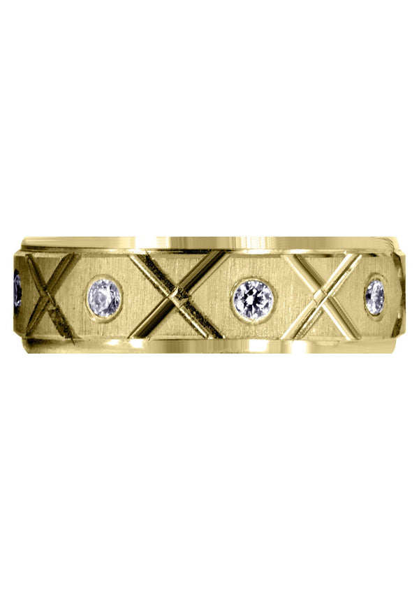 Yellow Gold Classic Diamond Mens Wedding Band | 0.4 Carats (Cristian)