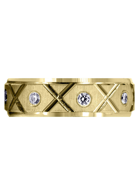 Yellow Gold Classic Diamond Mens Wedding Band | 0.4 Carats (Cristian)