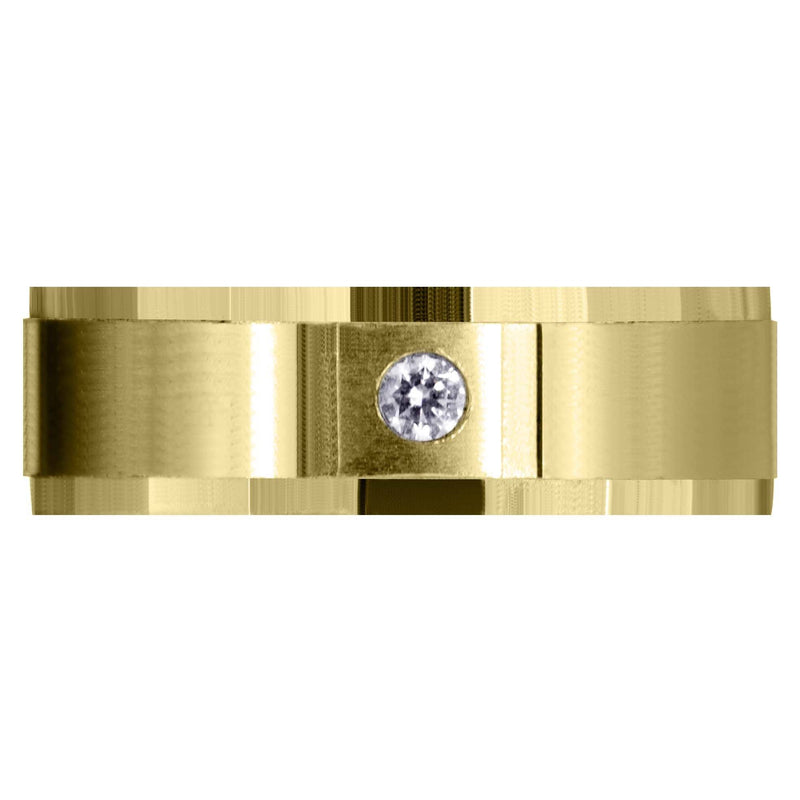Yellow Gold Classic Diamond Mens Wedding Band | 0.07 Carats (Cash)