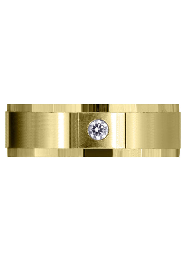 Yellow Gold Classic Diamond Mens Wedding Band | 0.07 Carats (Cash)