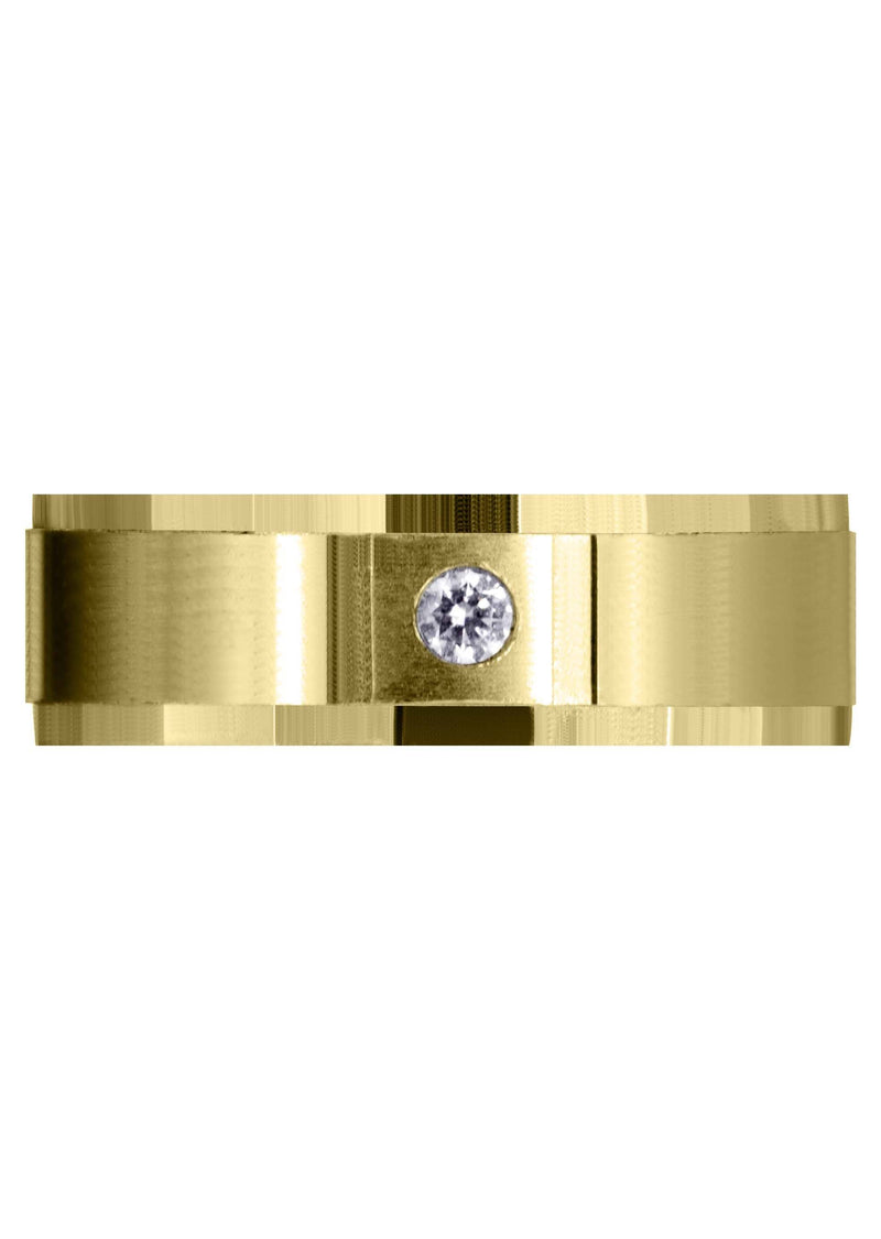 Yellow Gold Classic Diamond Mens Wedding Band | 0.07 Carats (Cash)