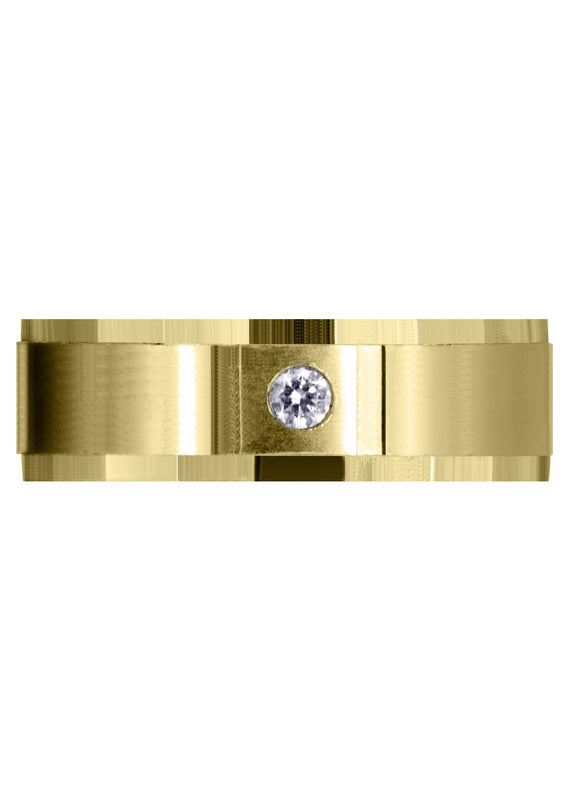Yellow Gold Classic Diamond Mens Wedding Band | 0.07 Carats (Cash)
