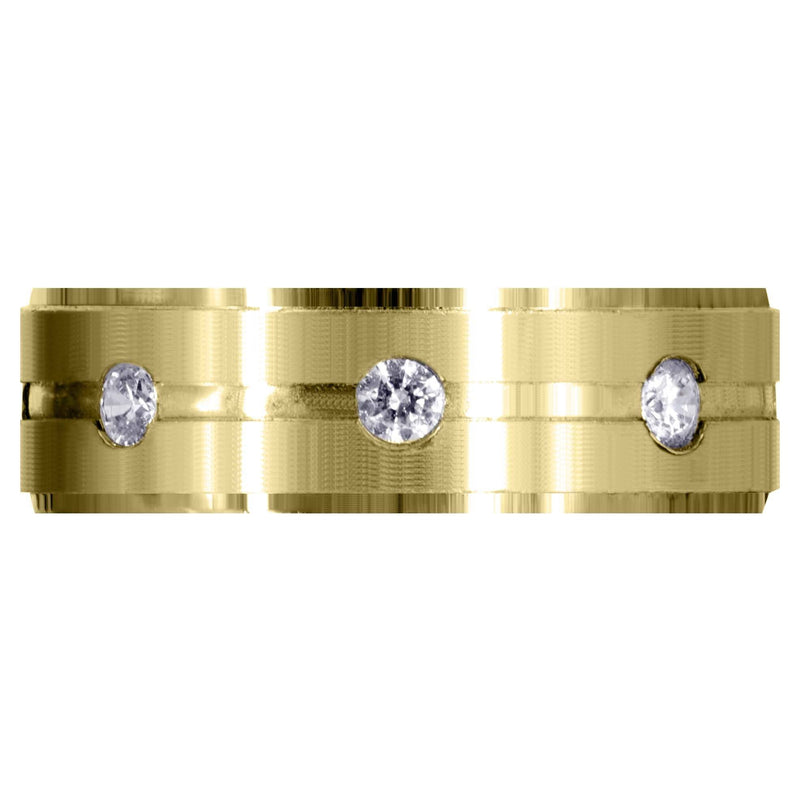 Yellow Gold Classic Diamond Mens Wedding Band | 0.56 Carats (Amari)