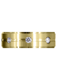 Yellow Gold Classic Diamond Mens Wedding Band | 0.56 Carats (Amari)