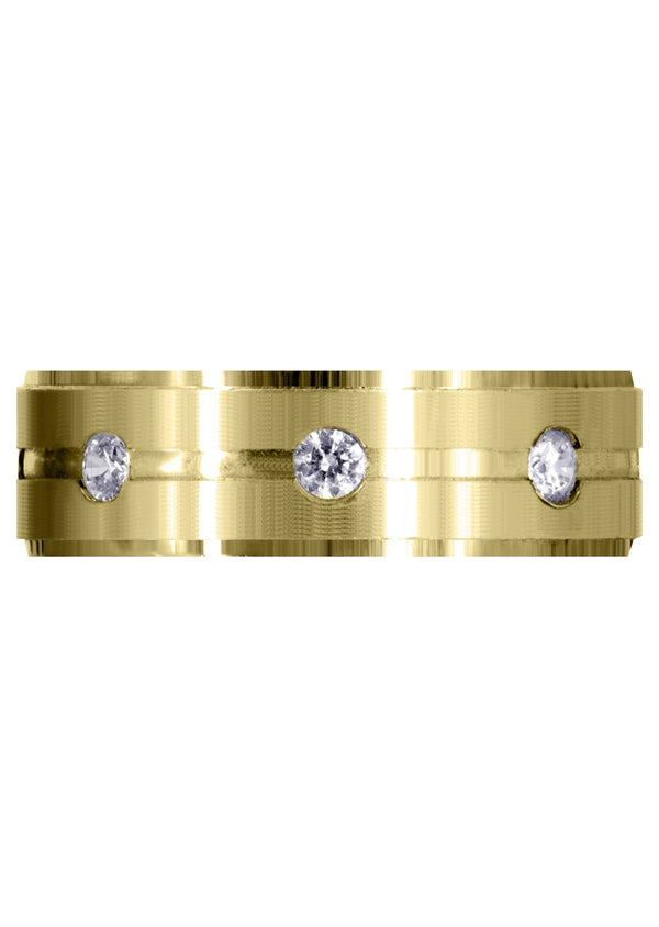 Yellow Gold Classic Diamond Mens Wedding Band | 0.56 Carats (Amari)