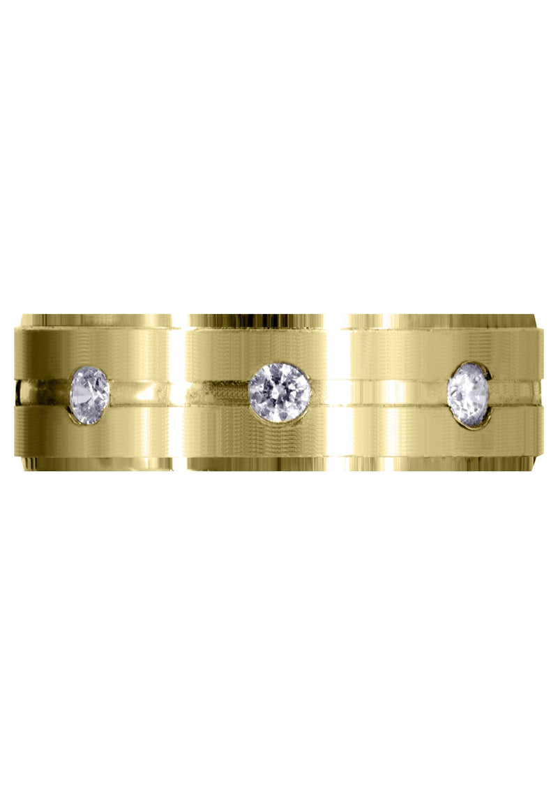 Yellow Gold Classic Diamond Mens Wedding Band | 0.56 Carats (Amari)