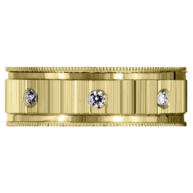 Yellow Gold Classic Diamond Mens Wedding Band | 0.4 Carats (Collin)