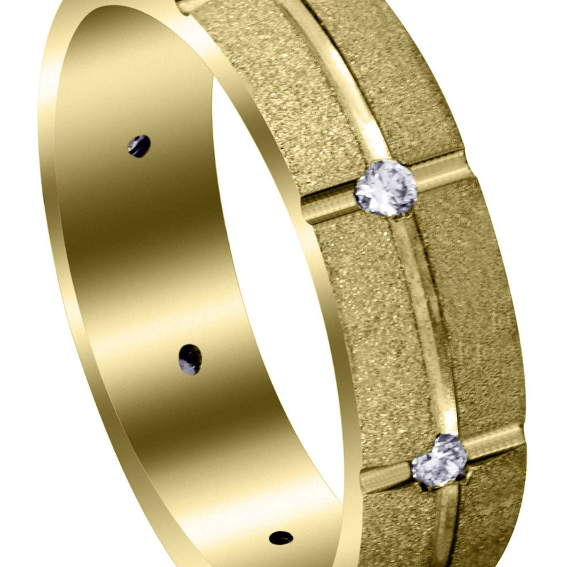 Yellow Gold Classic Diamond Mens Wedding Band | 0.4 Carats (Felix)