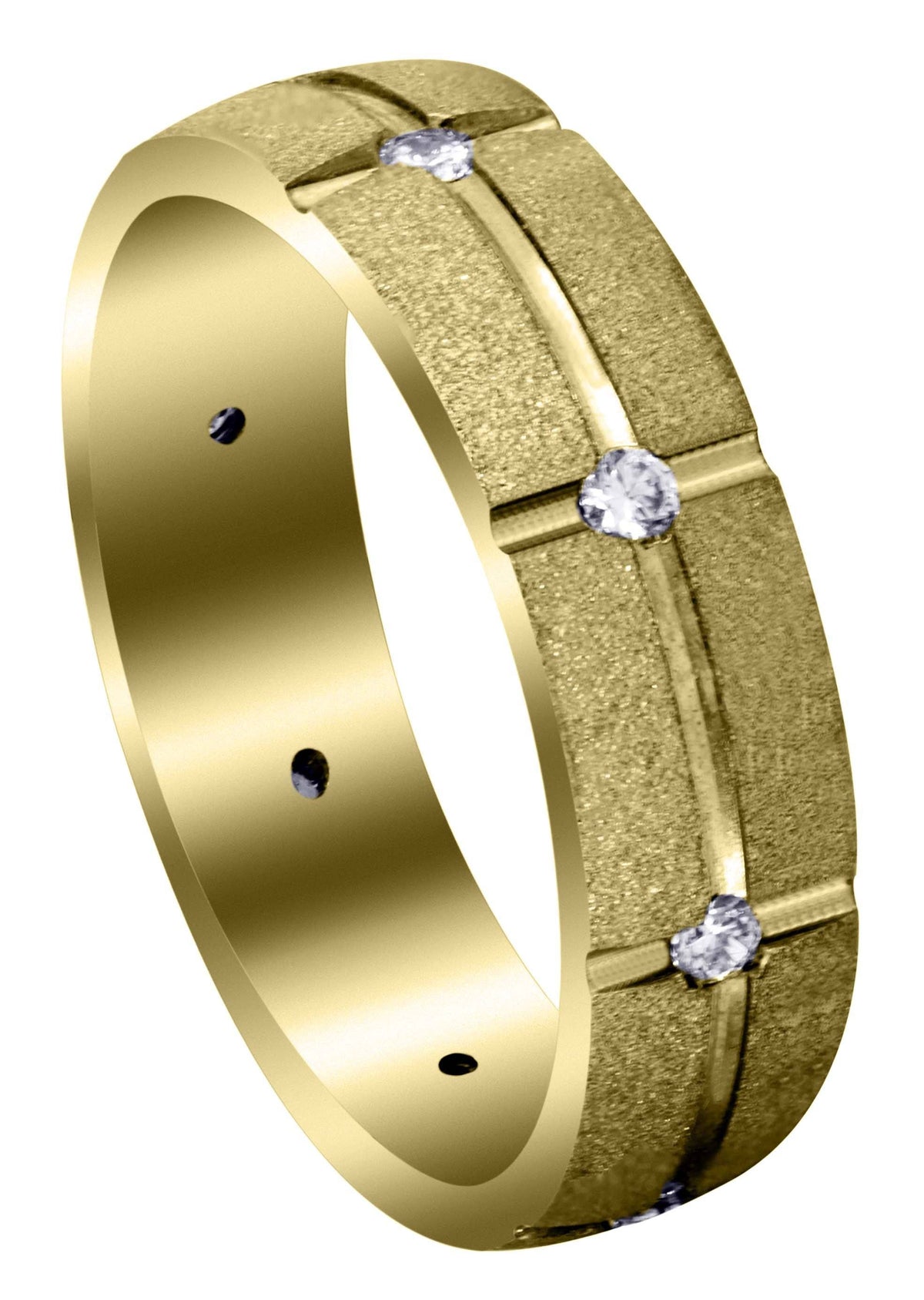 Yellow Gold Classic Diamond Mens Wedding Band | 0.4 Carats (Felix)