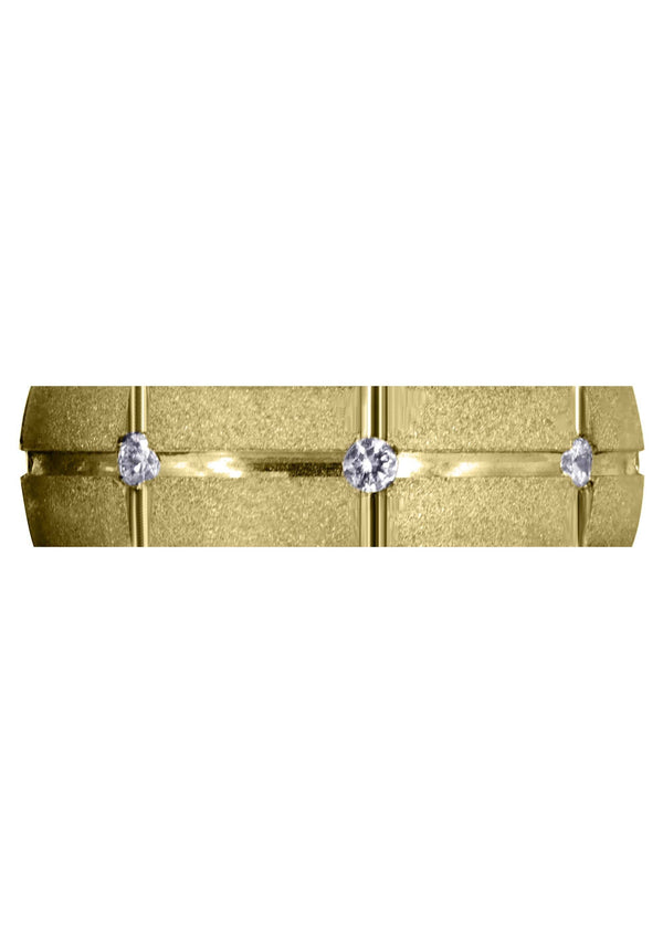 Yellow Gold Classic Diamond Mens Wedding Band | 0.4 Carats (Felix)