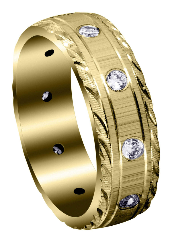 Yellow Gold Classic Diamond Mens Wedding Band | 0.5 Carats (Peyton)