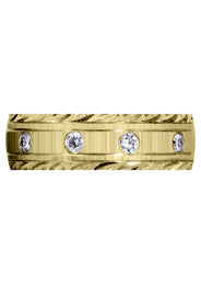 Yellow Gold Classic Diamond Mens Wedding Band | 0.5 Carats (Peyton)
