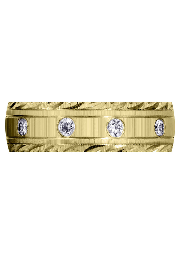 Yellow Gold Classic Diamond Mens Wedding Band | 0.5 Carats (Peyton)