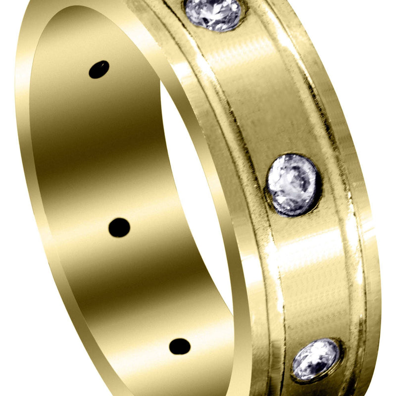 Yellow Gold Classic Diamond Mens Wedding Band | 0.56 Carats (Travis)