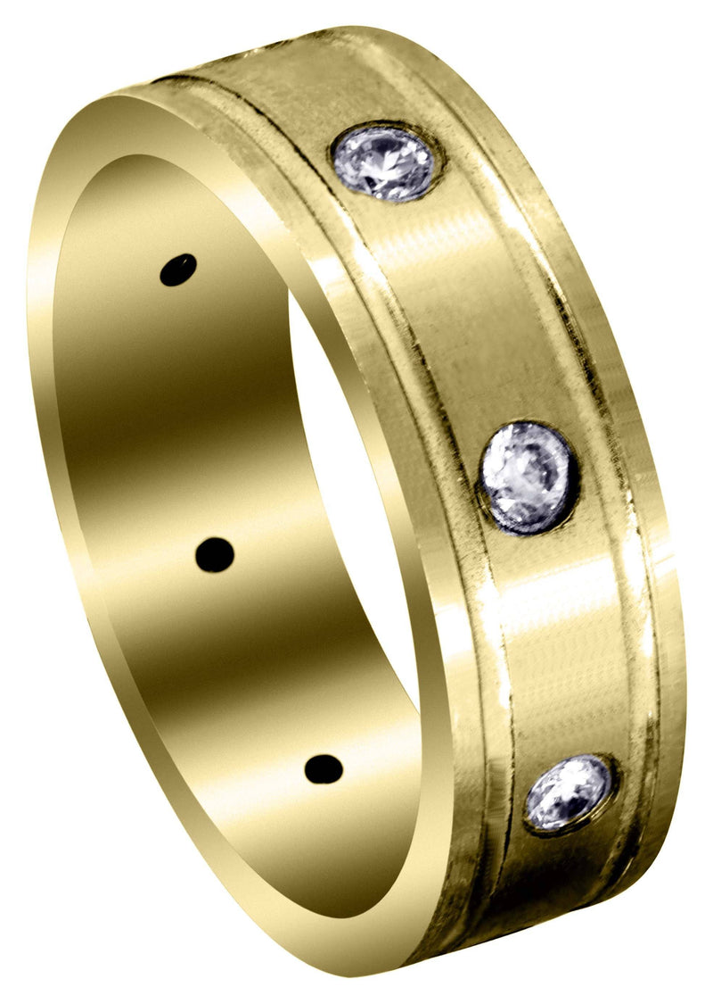 Yellow Gold Classic Diamond Mens Wedding Band | 0.56 Carats (Travis)