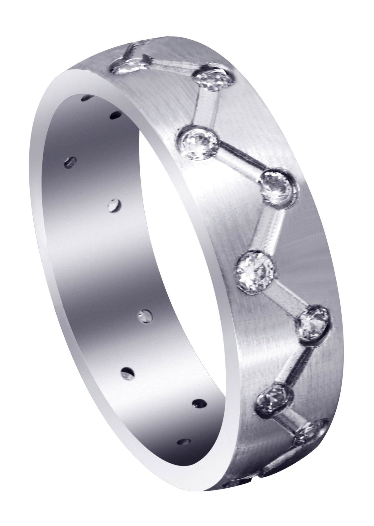 Diamond Mens Wedding Band | 0.54 Carats | Satin Finish (Dominick)
