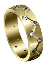 Yellow Gold Diamond Mens Wedding Band | 0.54 Carats | Satin Finish (Dominick)