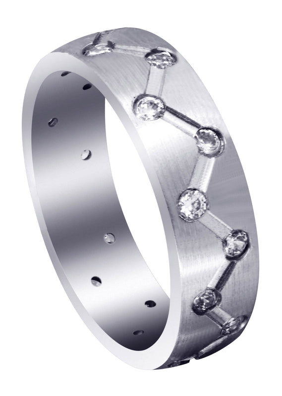 Diamond Mens Wedding Band | 0.54 Carats | Satin Finish (Dominick)