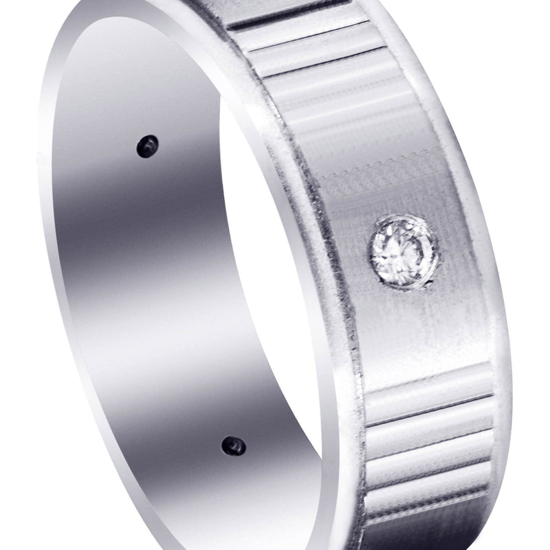 Diamond Mens Wedding Band | 0.15 Carats | Satin Finish (Marshall)