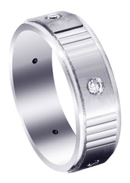 Diamond Mens Wedding Band | 0.15 Carats | Satin Finish (Marshall)