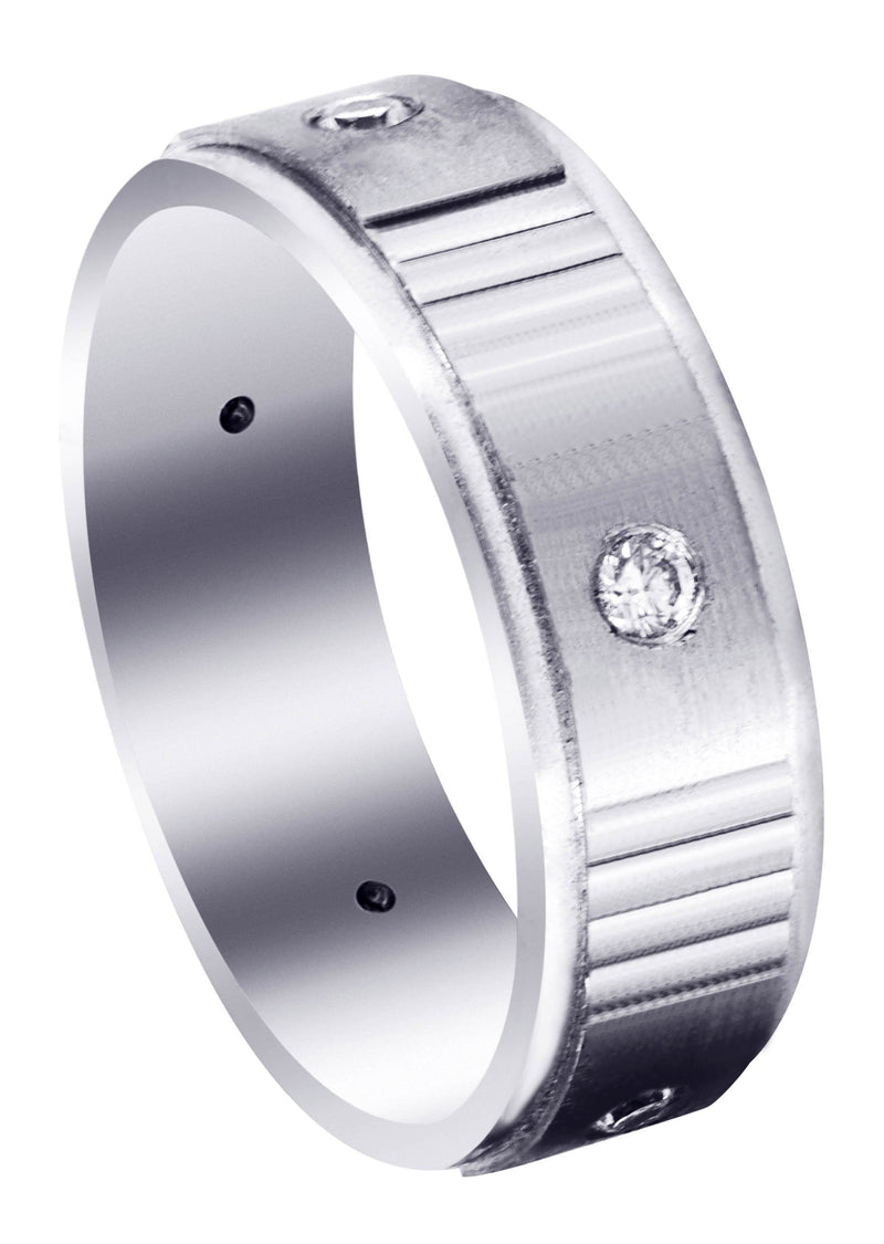Diamond Mens Wedding Band | 0.15 Carats | Satin Finish (Marshall)