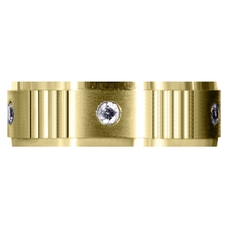 Yellow Gold Diamond Mens Wedding Band | 0.15 Carats | Satin Finish (Marshall)