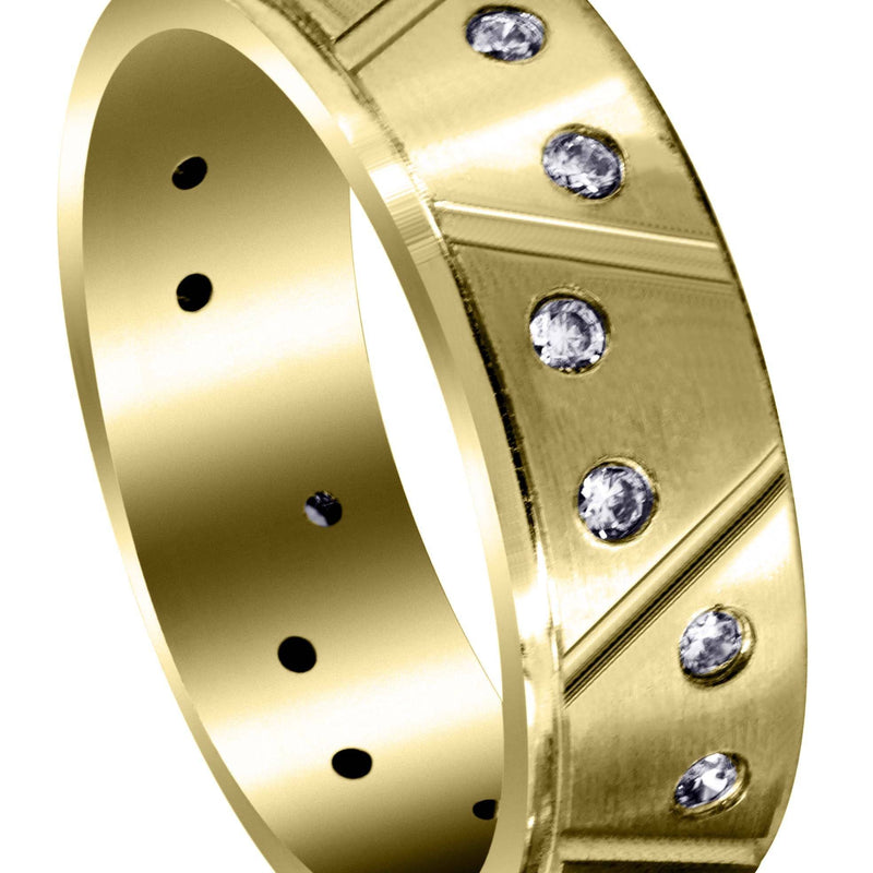 Yellow Gold Classic Diamond Mens Wedding Band | 0.4 Carats (Conner)