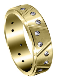 Yellow Gold Classic Diamond Mens Wedding Band | 0.4 Carats (Conner)