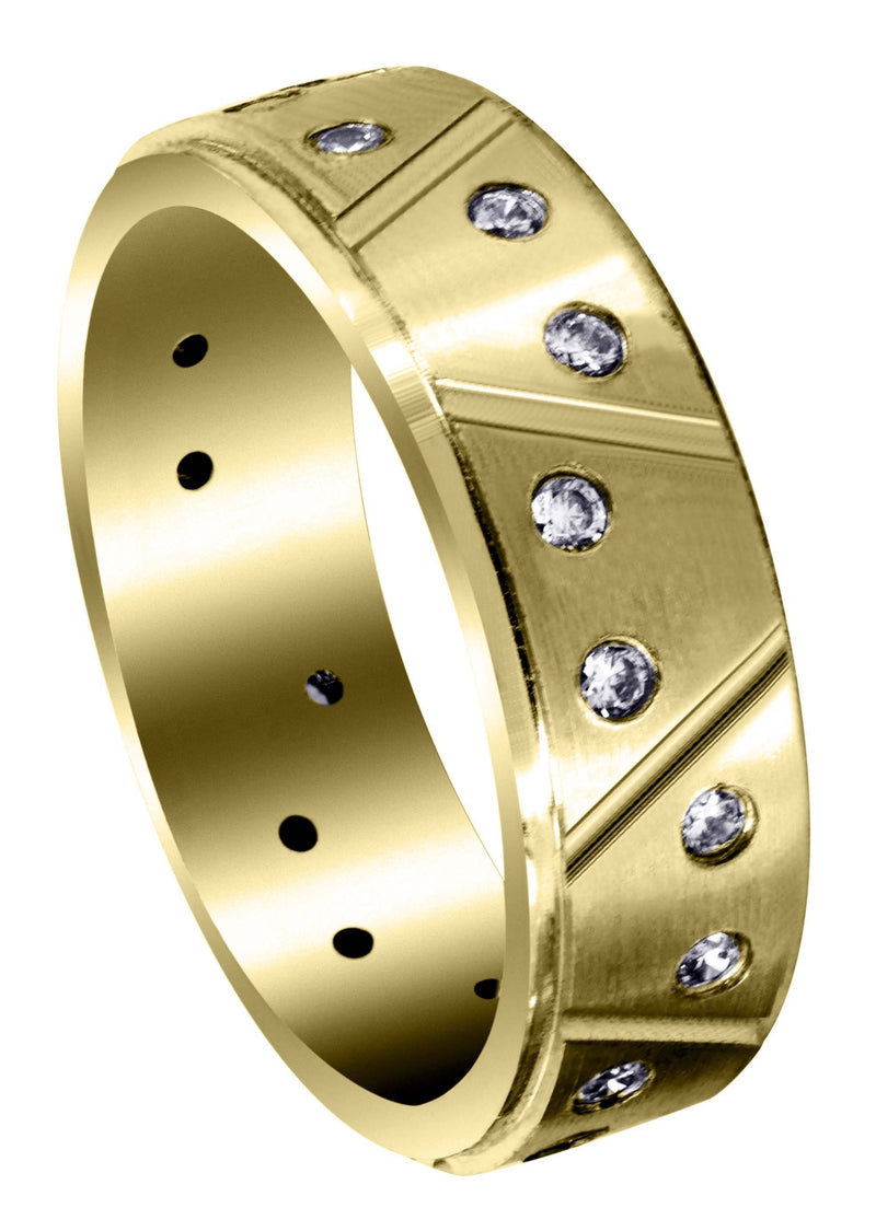 Yellow Gold Classic Diamond Mens Wedding Band | 0.4 Carats (Conner)