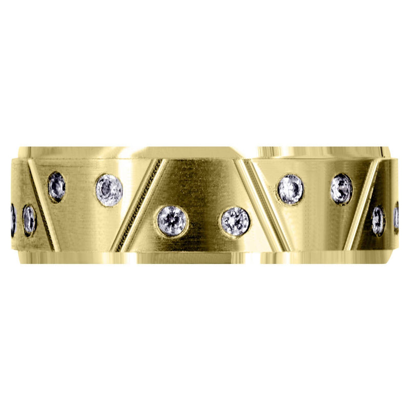 Yellow Gold Classic Diamond Mens Wedding Band | 0.4 Carats (Conner)