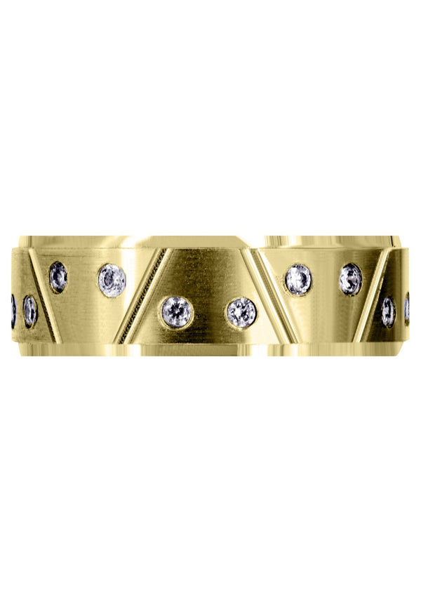 Yellow Gold Classic Diamond Mens Wedding Band | 0.4 Carats (Conner)