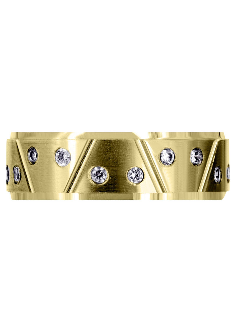 Yellow Gold Classic Diamond Mens Wedding Band | 0.4 Carats (Conner)