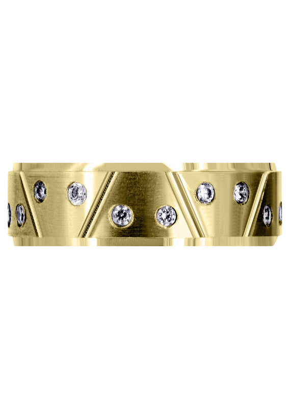 Yellow Gold Classic Diamond Mens Wedding Band | 0.4 Carats (Conner)