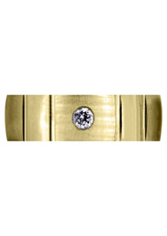 Yellow Gold Contemporary Diamond Mens Wedding Band | 0.12 Carats (Dallas)