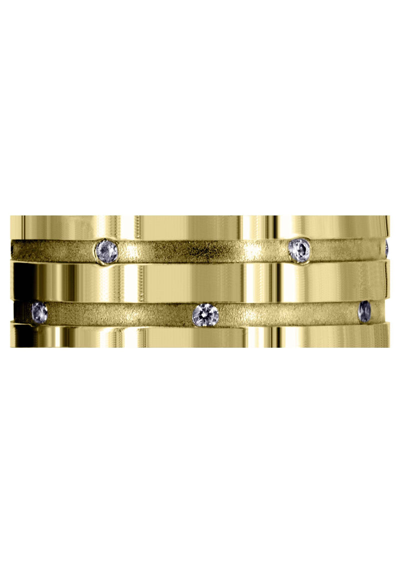 Yellow Gold Classic Diamond Mens Wedding Band | 0.36 Carats (Damien)