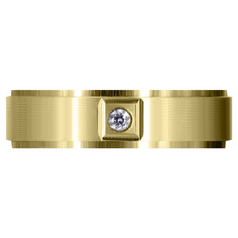 Yellow Gold Classic Diamond Mens Wedding Band | 0.05 Carats (Lukas)