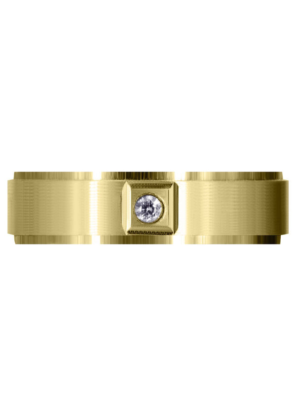 Yellow Gold Classic Diamond Mens Wedding Band | 0.05 Carats (Lukas)