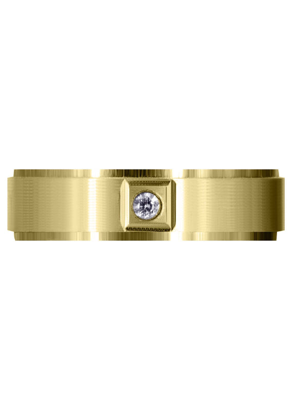 Yellow Gold Classic Diamond Mens Wedding Band | 0.05 Carats (Lukas)