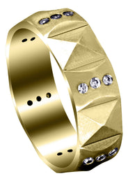 Yellow Gold Classic Diamond Unique Mens Wedding Band | 0.36 Carats (Spencer)