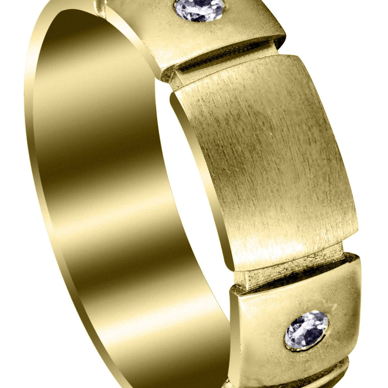 Yellow Gold Classic Mens Engagement Ring | 0.14 Carats (Eduardo)
