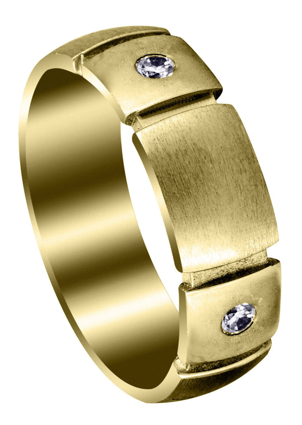 Yellow Gold Classic Mens Engagement Ring | 0.14 Carats (Eduardo)