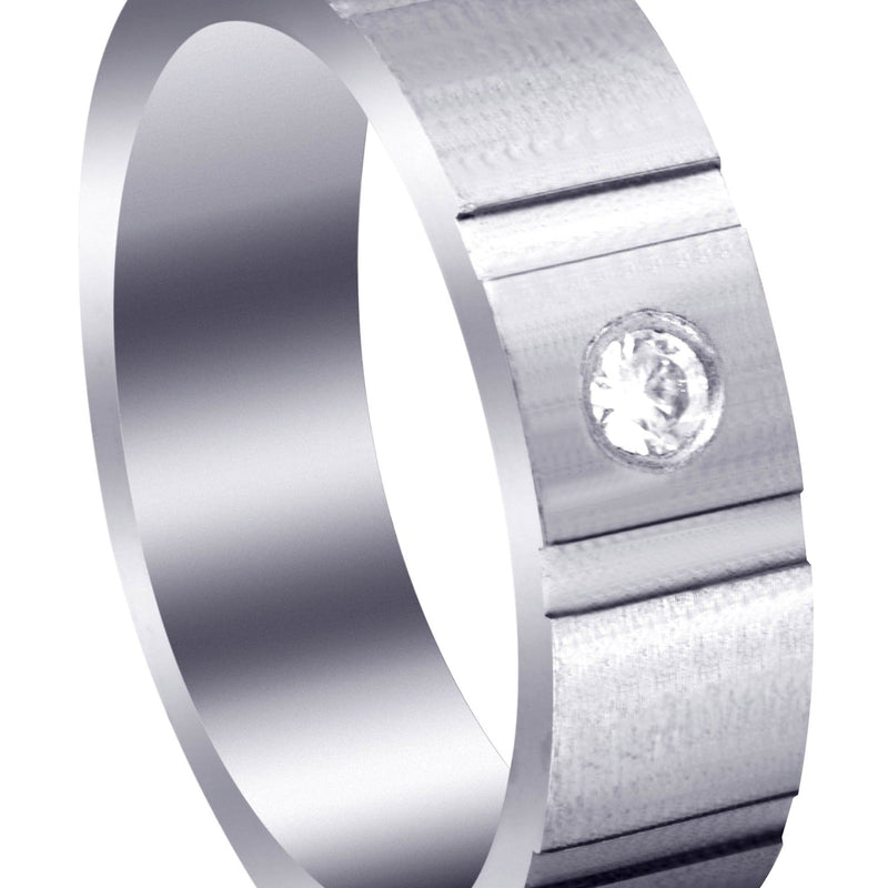 Diamond Mens Wedding Band | 0.1 Carats | Satin Finish (Marco)