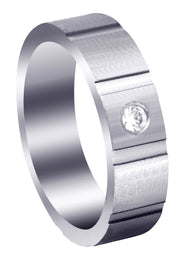 Diamond Mens Wedding Band | 0.1 Carats | Satin Finish (Marco)
