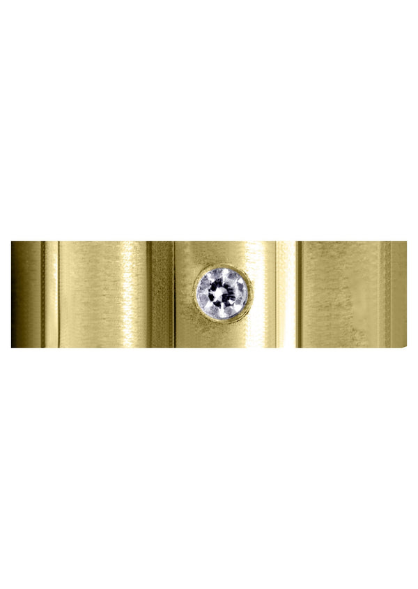 Yellow Gold Diamond Mens Wedding Band | 0.1 Carats | Satin Finish (Marco)
