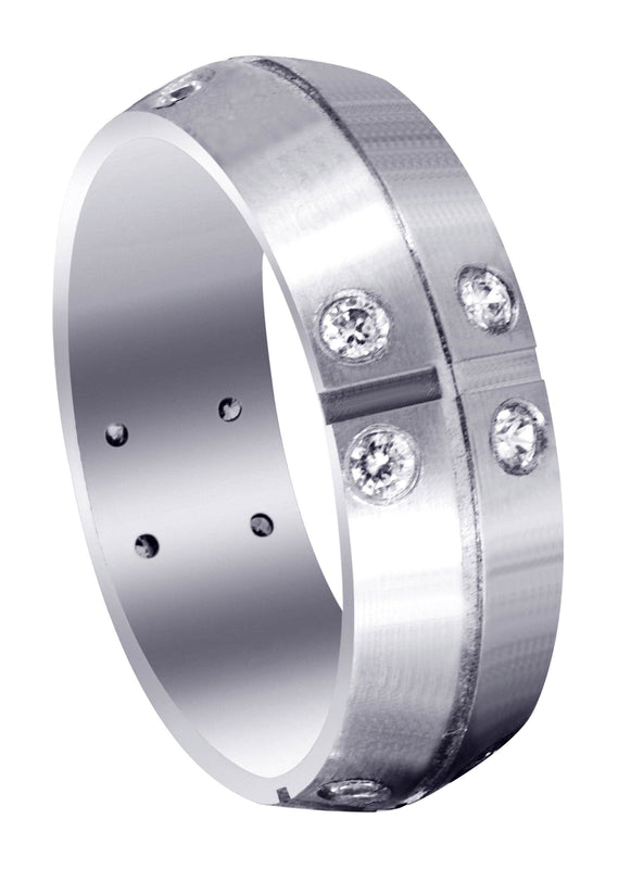 Diamond Mens Wedding Band | 0.48 Carats | Satin Finish (Joaquin)