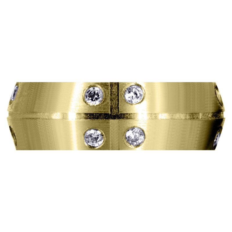 Yellow Gold Diamond Mens Wedding Band | 0.48 Carats | Satin Finish (Joaquin)