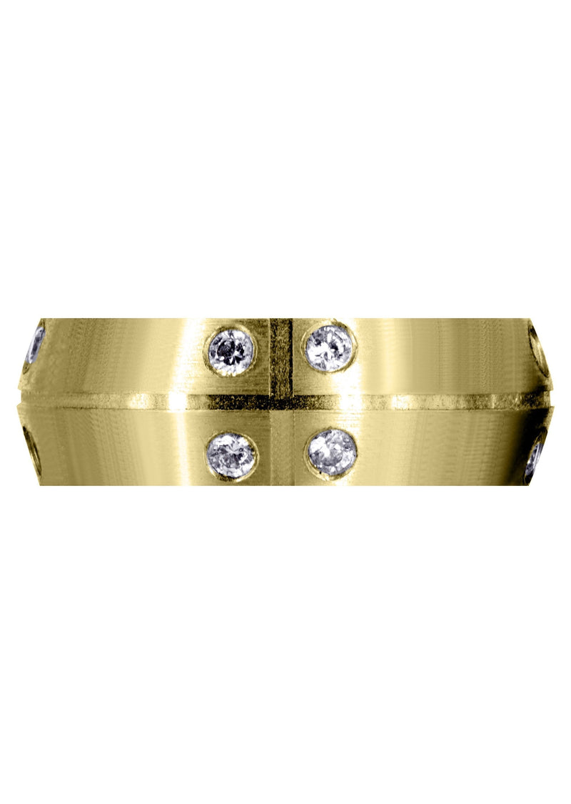 Yellow Gold Diamond Mens Wedding Band | 0.48 Carats | Satin Finish (Joaquin)