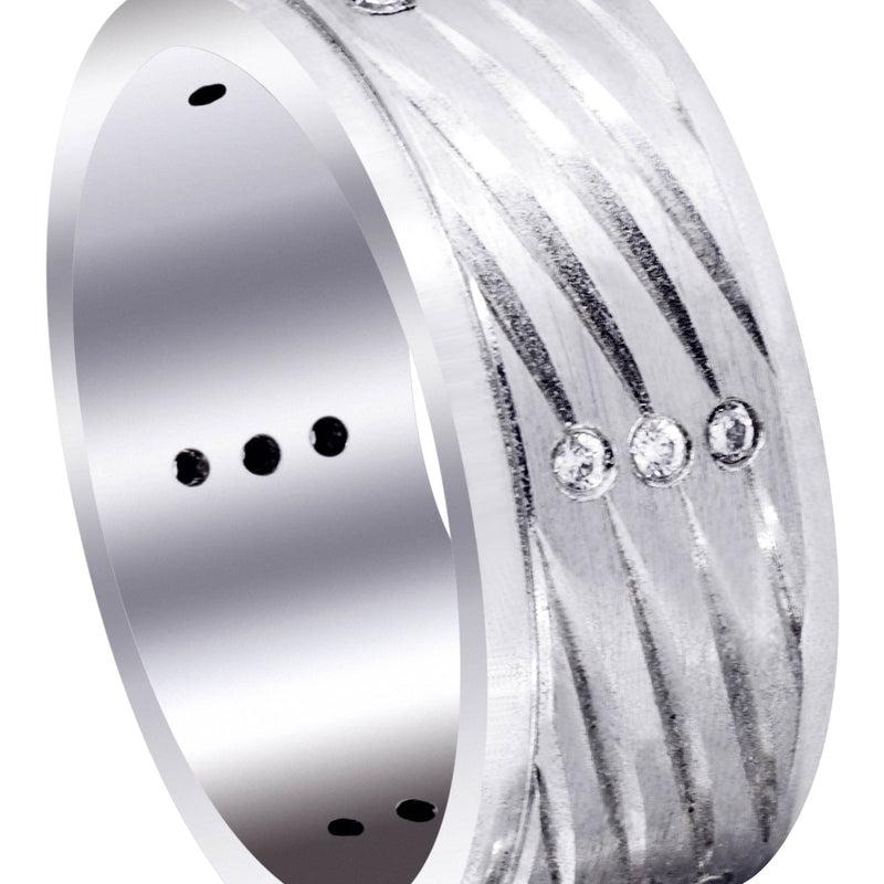 Diamond Mens Wedding Band | 0.27 Carats | Satin Finish (Dante)